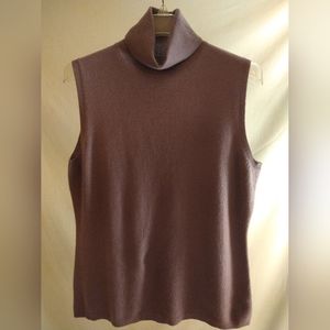 100% CASHMERE 2-PLY TURTLENECK LOGANBERRY SHELL  XL USA (NWT)